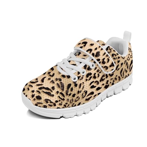 HELLHERO Leopard Print Sneaker Tennis Shoes for Little Boys Girls Size 13 Athletic Trainers Running Shoes Fitness Sport Gym Jogging Tennis Road Walking Shoes