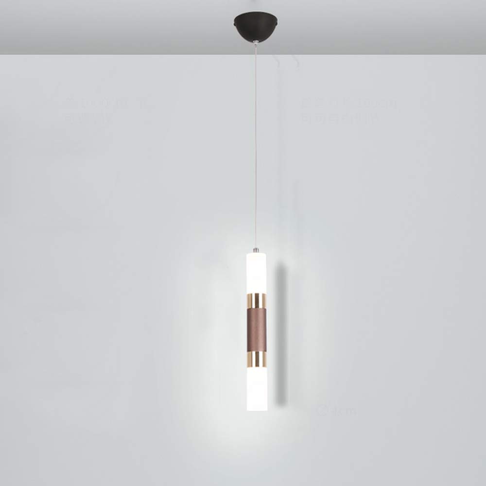 Lámpara colgante LED de tubo largo en aluminio de 6W con altura ajustable