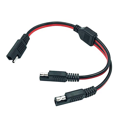 AYECEHI SAE Connector SAE DC Power Automotive Adapter Cable Y Splitter 1 to 2 SAE Extension Cable 14AWG 12inch/30cm