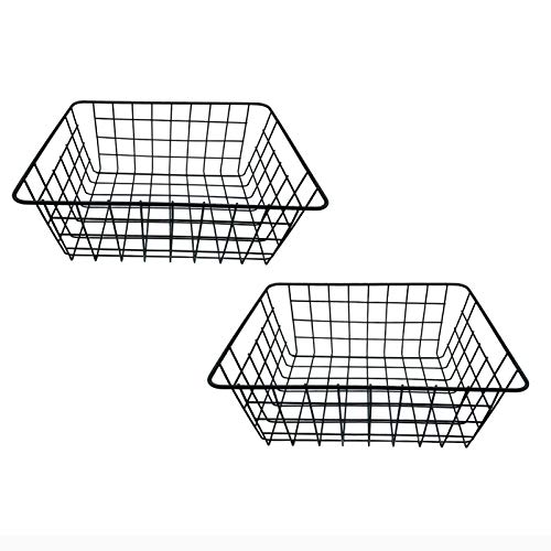 2 Pack Iron Storage Basket Stand Small Size For Home Office Metal Storage