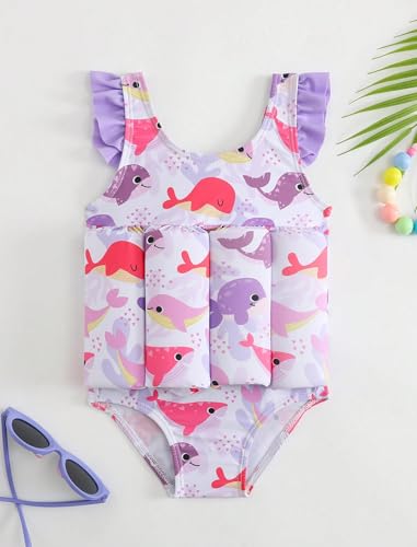 Image of IDOPIP Kids Boys Girls Floatation Swimsuit with Adjustable Buoyancy Baby Float Suit Swim Vest One Piece Swimwear Bathing Suit