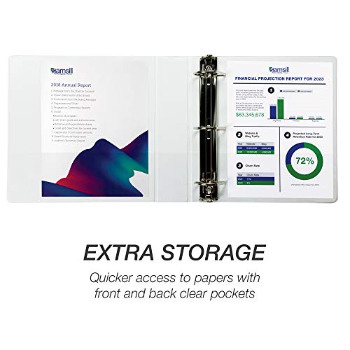 Image of Samsill Durable 2 inch 3 Ring Binder, D Ring Binder, 100% Recycled Chipboard, White, Pallet of 384 Binders in 32 Cartons