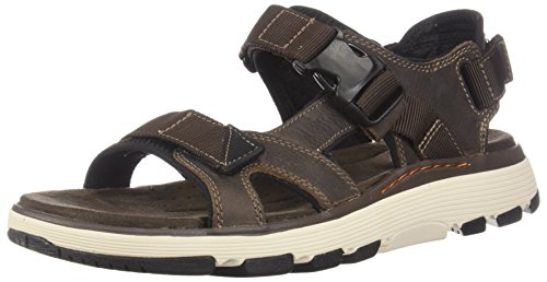 Clarks Men's Un Trek Bar Sandal, Olive Nubuck, 13 M US