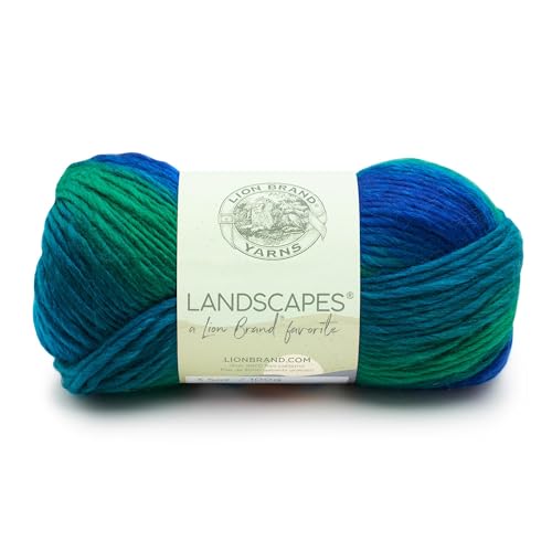 Lion Brand Yarns Landscapes Yarn, Acrylic, Blue Lagoon, 17.78 x 7.62 x 7.62 cm