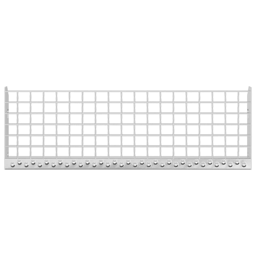 Gradino a griglia zincato, 70 x 24 x 7 cm, antiscivolo, per scale per interni ed esterni, resistente alle intemperie, durevole, con bordi antiscivolo, adatto per industria, commercio