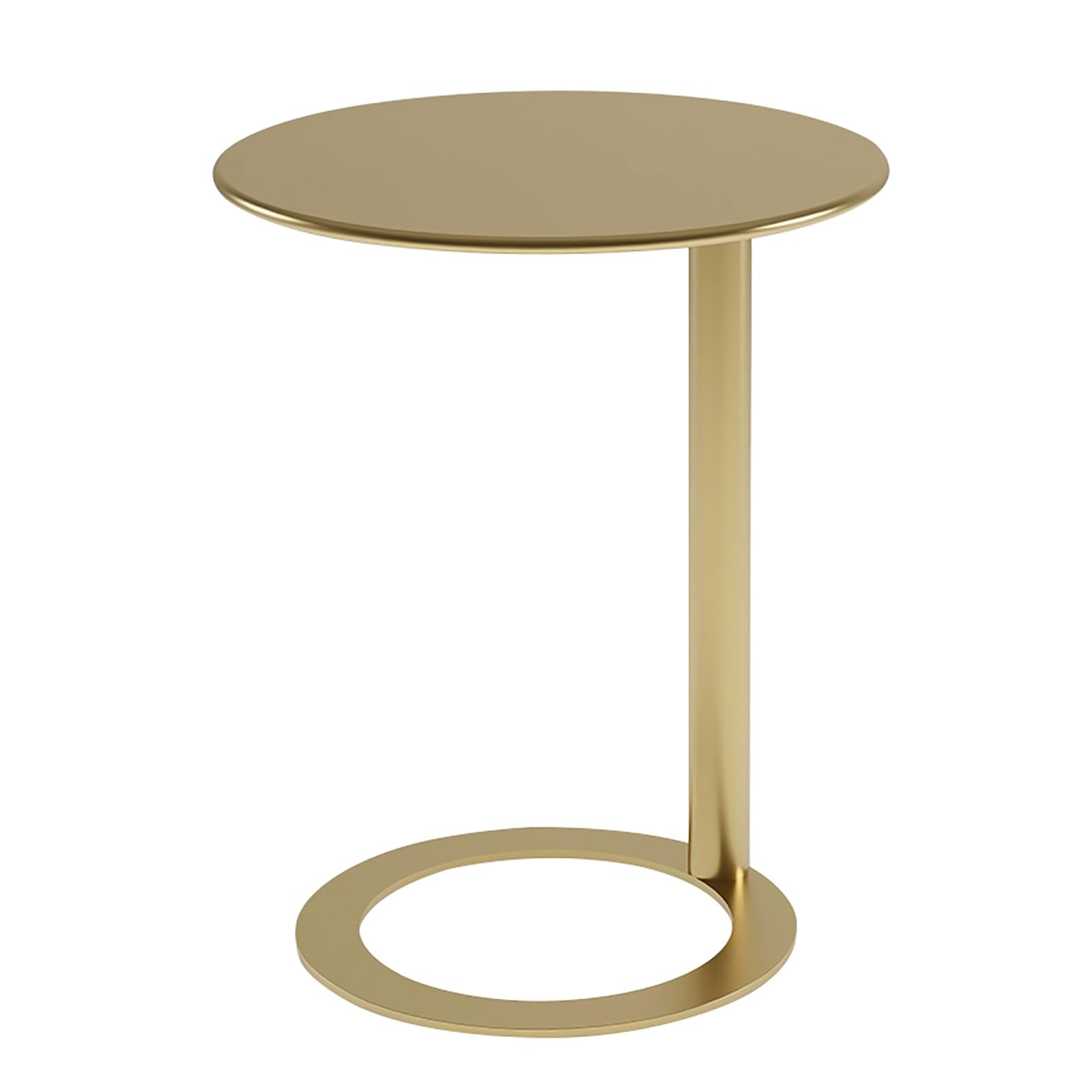 Mesa auxiliar de metal en forma de C para sofá y espacios pequeños de salón moderno