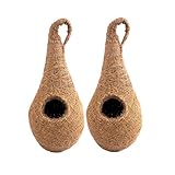 Handwoven Coir Bird Nest - Natural Hanging Birdhouse for Sparrows, Finches, Java Sparrows & Other Small Birds, Ideal for Gardens, Balconies & Trees, (Pair of 1)(* 2 pcs)