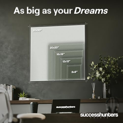 6X Motivational canvas, wall art for bedroom and office, inspirational black and white canvas poster, motivational poster set, decor bundle for home, wall pictures for living room (6x - 20 X 20 in)