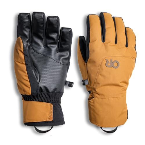 Outdoor Research Mens Revolution Undercuff GORE-TEX Gloves - Etip Ski Gloves, Waterproof & Windproof, Insulated, Bronze, Large