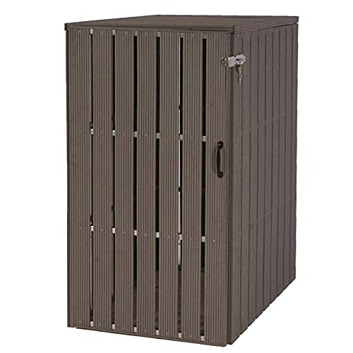 Mendler 1er WPC-Mülltonnenverkleidung HWC-J28, Mülltonnenbox, Metall Holzoptik, erweiterbar 240l - grau – Bild 4