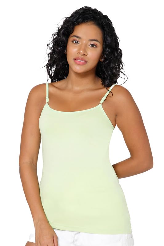 Image of Intimacy Cotton Camisole for Women with Adjustable Spaghetti Straps Comfortable Everyday Wear Camisole Slip for Women