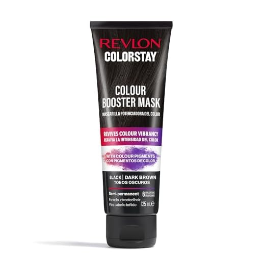 REVLON ColorStay Booster Mask, Mascarilla Potenciadora del Color, Coloración Temporal que Aporta Hidratación, Brillo y Neutraliza Reflejos, Hasta 6 Usos, Tonos Oscuros, Negro y Castaño Oscuro, 125 ml