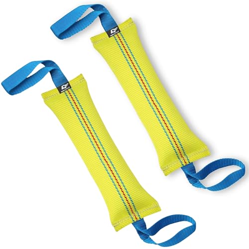 Bull Fit Beisswurst für Hunde, 30 cm, mit Zwei Schlaufen (2er-Pack) - Sehr Robustes Hundespielzeug zum Training, Tauziehen und Zerrspiele mit Hund - Aus hochwertigem Feuerwehrschlauch handgefertigt
