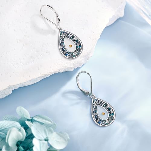 Mustard Seed Earrings Sterling Silver Mustard Seed Faith Teardrop Dangle Earrings Christian Jewelry Gifts for Women4