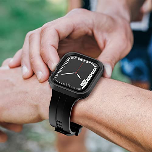 Amizee Rugged Case Compatible With Apple Watch Case Series 8/7 45Mm Series 6/Se/5/4 44Mm, Soft Tpu Shockproof Bumper Drop Proof Protective Cover Compatible With Iwatch - Black #TOP6