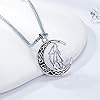 JENDEAR SHINE Men's Wolf Necklace, Viking Rune Crescent Wolf Pendant Necklace, Nordic Jewelry Gifts For Men #4