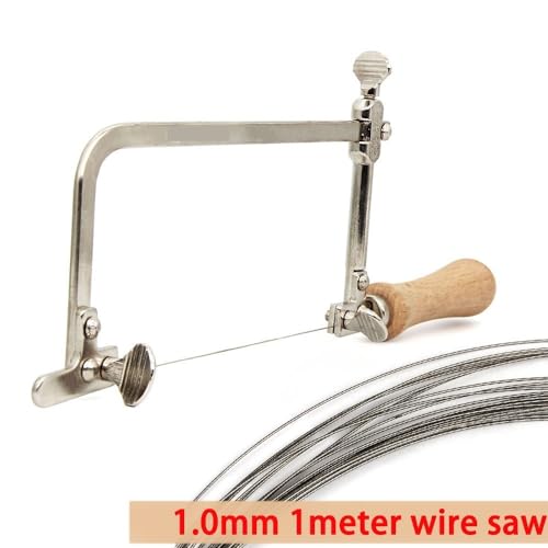 Scie à fil de diamant super fin avec support de scie en forme de U, outil de coupe de bricolage, Jade métal marbre granit, scie à Fret multifonction bandsaw blade (Color : Hand saw with 1.0mm 1m) – Image 3