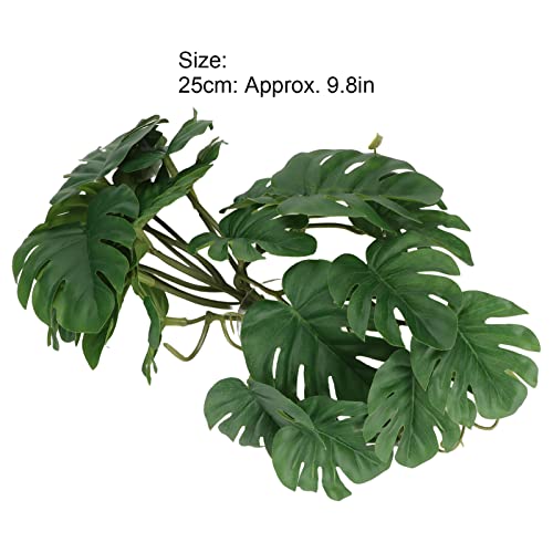 Artificial Reptile Plant Leaves with Suction Cup, Plastic Terrarium Vines, 25 x 25cm, Jungle Habitat Decor for Fish Tank - Image 4