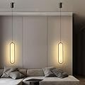 SEMANHUA Minimalist Nordic Long Pendant Lamp, Modern Hanging Light for Bedroom, Bedside, Dining Room, Kitchen Island Chandelier Decoration(2 Warm Light)