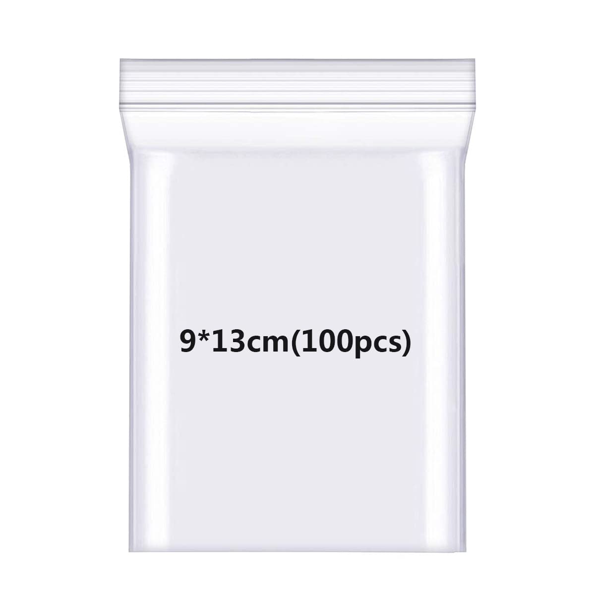 100 Grip Seal Clear Plastic Bags for Kitchen Storage, Jewellery, Cookies and Sweets Packaging - Small Ziplock Sealable Bags (9 * 13cm)