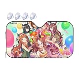 ウマ娘 (4) 車用サンシェード 車 フロント フロントサンシェード フロントガラス用 (S&Mサイズ) 車中泊 プライバシー保護 四季対応 吸盤付き 車用品 M