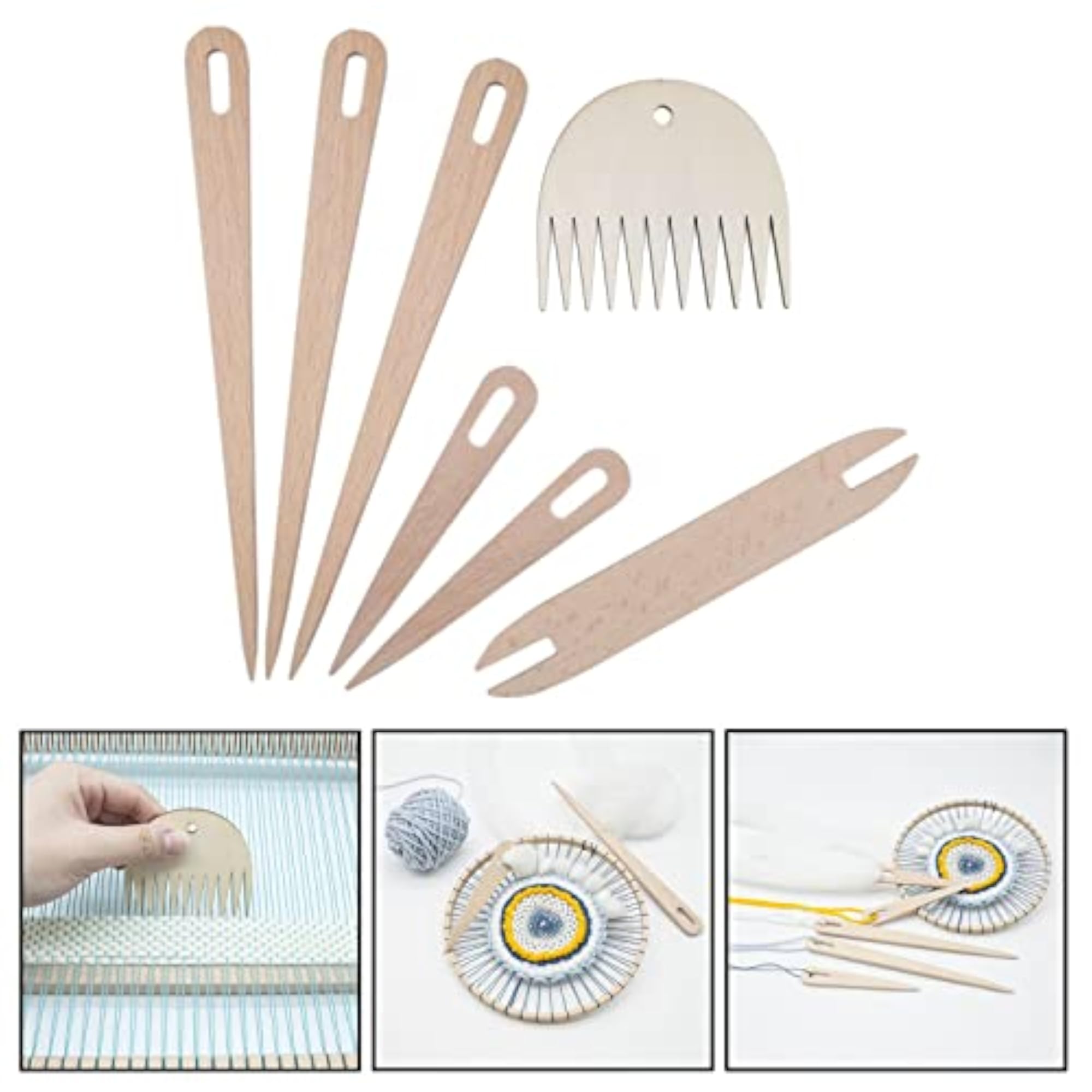 Wooden Weaving Loom Sticks 7Pcs for Tapestry