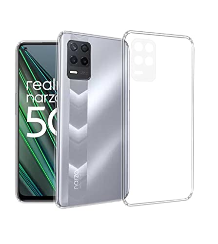 Image of Soft Silicone Back Cover Compatible with Realme 9 5G / 8s 5G / 8 5G / Narzo 30 5G, Transparent Case