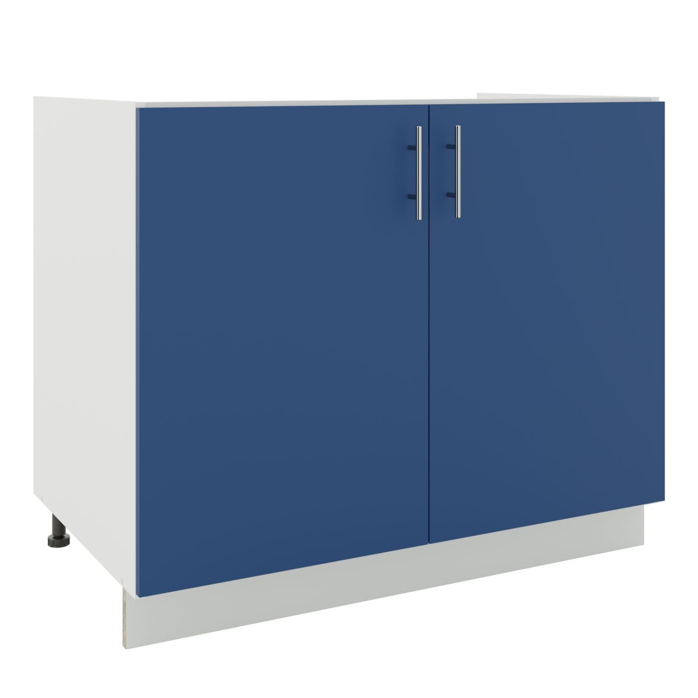 JD Greta Adjustable Kitchen Sink Base Unit - 1000mm - Sink Cabinet with Doors (No Worktop) - Navy Matt