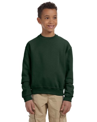 Jerzees 50/50 Youth Crewneck Sweatshirt, L, Forest Green2