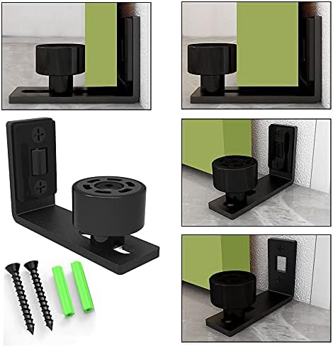 CCJH 1 Pair of Adjustable Floor Guide for Sliding Door, Sliding Door Fitting 2 Doors (No Groove On The Door, No Drilling of The Floor)
