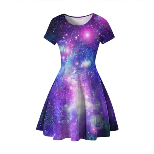 Robe ciel étoilé à manches courtes idéale pour vos soirées d'été - 4