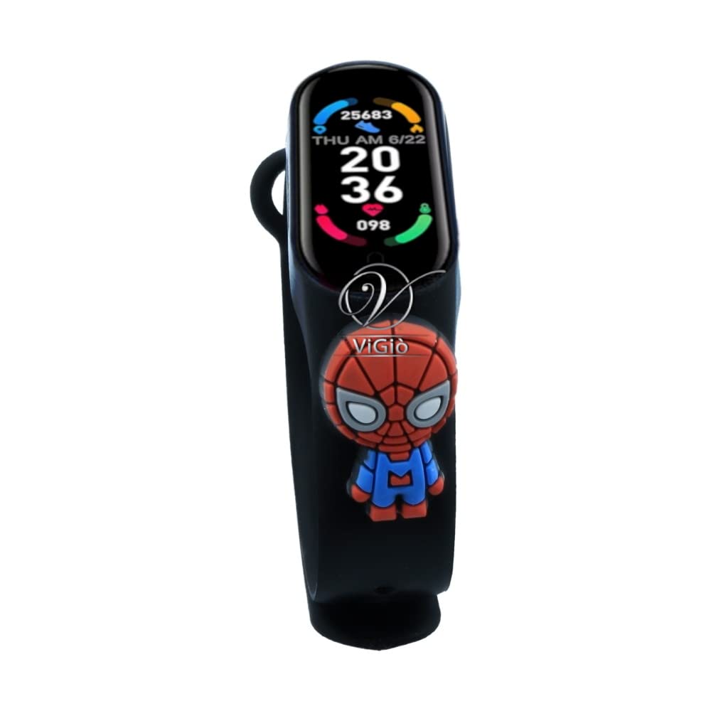 Orologio smartwatch bambini super eroi, orologio sport bambini, impermeabile, contapassi, monitor sonno, ricaricabile, utilizzo social, rispondere e effettuare chiamate, cambio tema (nero)