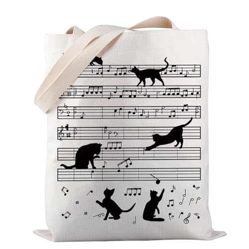Sac fourre-tout musique et chat pour le conservatoire