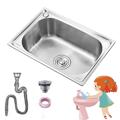 ASerZenith Fregadero Pequeño De Cocina, Fregadero De Trabajo Rústico, Fregadero De Acero Inoxidable, Fregadero De Exterior, Fregaderos Utilitarios, Fregadero De Cocina Baj