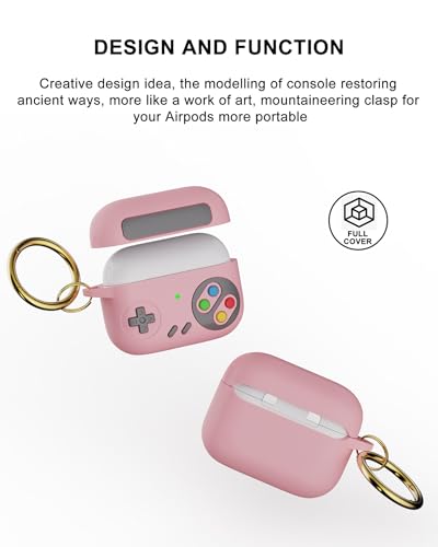 Image of Printme AirPods Pro 2nd Generation Case Cover, Classic Gamepad Design Case Military Hard Shell Protective Cover for Apple AirPods Pro 2 /1 Charging Case for Kids Men Women (Pink)
