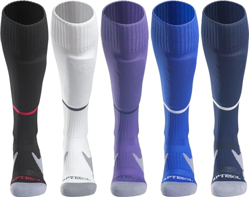 Image of APTESOL Knee High Sport Soccer Baseball Socks for Youth Boys Girls (1 /3 /5 Pairs)