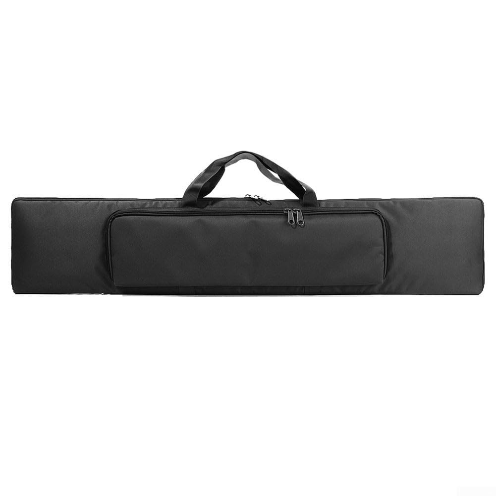 Fishing Rod Bag Portable Waterproof Rectangular Gear Carrier 600D PVC Oxford Fabric 120x25cm Black Green Khaki Dual Shoulder Hand Carry for Anglers Short Model(black)