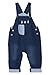 Camilife Baby Kleinkind Jungen Mädchen Denim Latzhose Strampler Overall Weich Elastisch Baumwolle Gestrickte Jeans Hose mit Hosenträger - Segeln Muster Größe 92/98