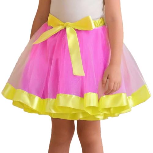 Faldas de ballet para niños y niñas, disfraz de fiesta de princesa, falda de danza de malla, leggings cortos, Rosa., 2-4 años