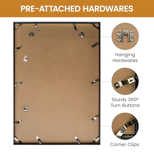 Image of 19x27 Aluminum Metal Picture Frame,Tempered Glass Black Large 19 x 27 Poster Frame for Puzzles Photos or Artwork to Wall Mount Horizontal or Vertical for Decor House,Office,Hotel
