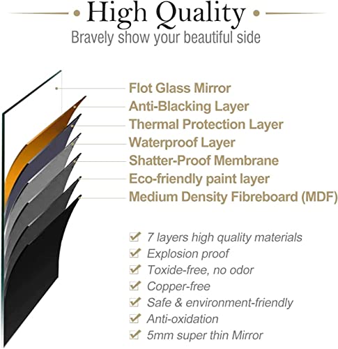 Howofurn Oval Wall Mirror, 24X36 Oval Black Bathroom Mirrors, Wall Mounted Mirror, Oval Vanity Mirror Metal Frame, Vertical & Horizontal Hang, Ideal For Bathroom, Bedroom, Living Room, Entryway #TOP4