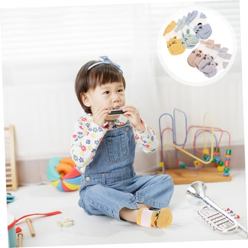 VALICLUD Cartoon Animal Socks for Boys and Girls Soft Breathable Cotton Toddler Socks Cute Animal Pattern for Everyday Wear 5 Pairs3