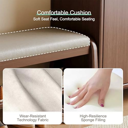 Banc d'assise rembourrée et porte-chaussures compact pour petit espace