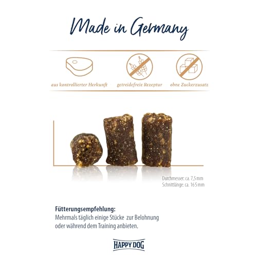 Happy Dog 60701 - Meat Snack Allgäu - Leckerli für Sensible Hunde aus getrocknetem Rindfleisch - 75 g Inhalt