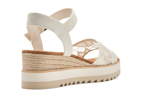 Image of TOMS Women's Diana Wedge Heel Sandal, Leather Upper, Rope-Wrapped Midsole, Adjustable Strap, Buckle, OrthoLite Insole