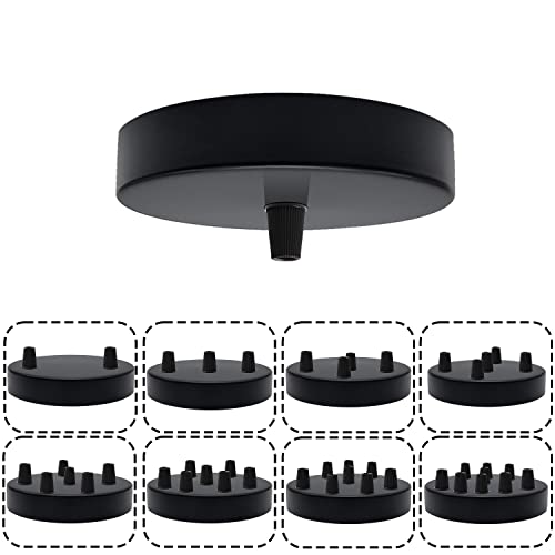 LEDSone Schwarze Deckenrosette, perfekt für Stoff-Flexkabel, Deckenleuchte aus Metall mit Zubehör für Decken- und Wandleuchte. (200MM)