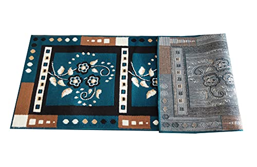 Image of Polyviscose Carpet Classic Traditional Runner Rug Folded Carpet (Size 1.5 X 5 Color S.Blue01)