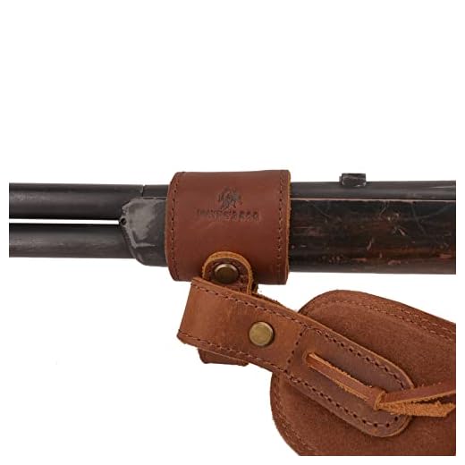 Adjustable Holster Leather Gun Sling Loops for Not Drilling Wood of Your Rifle or Shotgun (Brown)