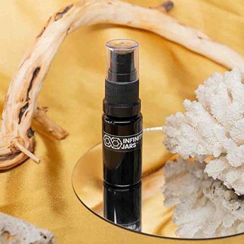 Infinity Jars 15 Ml (.5 Fl Oz) Black Ultraviolet Glass Fine Mist Spray Bottle #TOP7
