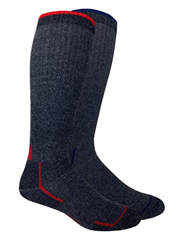 Carolina Ultimate Mens Merino Wool Blend Seamless Toe Tall Boot Socks 2 Pair Pack